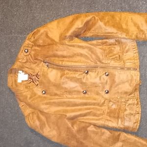 brown leather jacket